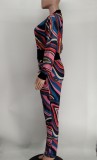 EVE Casual Printed Zipper Jacket And Pants 2 Piece Sets XMY-9337