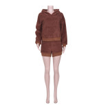 Casual Plush Thick Hooded Long Sleeve 2 Piece Sets JZHF-8018