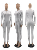 EVE Casual Long Sleeve Zipper Skinny Jumpsuit JRF-3644