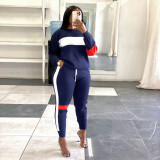 Plus Size Casual Sports Long Sleeve Two Piece Sets SH-0181