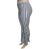 EVE Plus Size Houndstooth Print Flared Pants ONY-5113