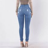EVE Plus Size Denim Ripped Hole Skinny Jeans MOF-6663