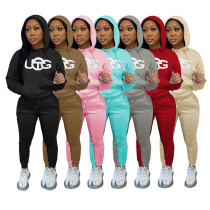 EVE Casual Fleece Hoodies Pants Two Piece Sets DDF-88140