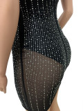 EVE Sexy Mesh Hot Drilling With Breast Pad Club Dress LSD-81097