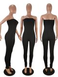 EVE Solid Strapless Skinny One Piece Jumpsuits WSM-5162