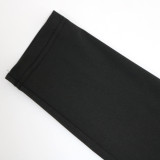Solid Hole Long Sleeve Slim Midi Dress CYA-9604