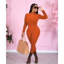 EVE Solid Long Sleeve Two Piece Pants Set FOSF-8115