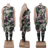 EVE Plus Size Camo Print Sleeveless 2 Piece Pants Sets PHF-13267