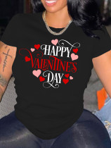 EVE Valentine's Day Printed Short Sleeve O Neck T Shirt BDF-T6001