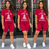 EVE Casual Printed T Shirt And Shorts Two Piece Sets WAF-606672