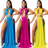 EVE Solid Sexy Hollow Out Bikinis 3 Piece Sets NYMF-T01