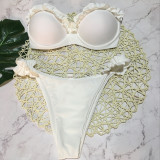 EVE Sexy Pleated Bandeau Bikini Two Piece Sets CASF-8753