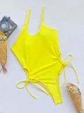 EVE Solid Sexy Bikini One-Piece Swimsuit CASF-6193