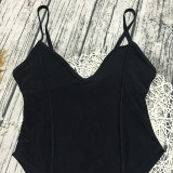 Black Mesh Sexy Bikini One Piece Swimsuit CASF-8763