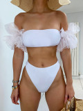 EVE Solid Color Tube Top Swimsuit Two Piece Set CSYZ-B118W