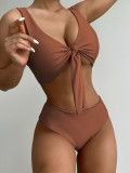 EVE Solid Bow-Knot Bikini 2 Piece Sets CASF-8613