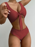 EVE Solid Bow-Knot Bikini 2 Piece Sets CASF-8613