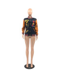 EVE Casual Printed Patchwork Baseball Jacket JRF-3666