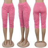 EVE Solid Pockets Calf-Length Stacked Pants NY-3011