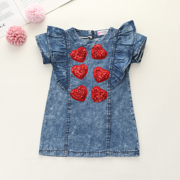 EVE Kids Girl Ruffled Heart-shaped Summer Dress YKTZ-1803