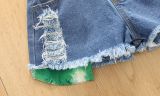 EVE Kids Girl Tie Dye Slash Neck Top+Ripped Jeans Shorts Suits YKTZ-2222