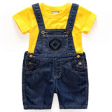 EVE Kids Children's Day T Shirt+Strap Jeans Shorts Suits YKTZ-M018