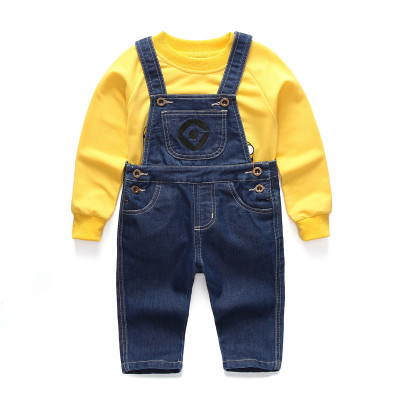 EVE Kids Boy Gril Long Sleeve Top+Strap Jeans Pants Sets YKTZ-M003