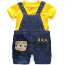 EVE Kids Children's Day T Shirt+Strap Jeans Shorts Suits YKTZ-M018