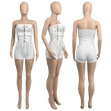 EVE Solid Sexy Strapless Bandage Romper GLF-10082