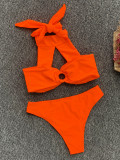 EVE Orange Sexy Halter Bikini Two Piece Sets CASF-8967