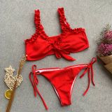 EVE Solid Ruffled Bikini Two Piece Sets CASF-8832