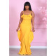 EVE Solid Ruflled Spaghetti Strap Maxi Dress GCNF-0112