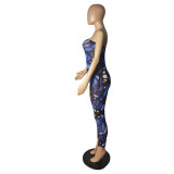 EVE Sexy Printed Strapless Slim Jumpsuit CNF-0096