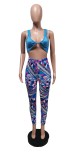 EVE Sexy Printed Vest Top And Pants 2 Piece Sets YUEM-66989