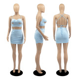 EVE Sexy Vest Top Mini Skirt Two Piece Sets DDF-88150