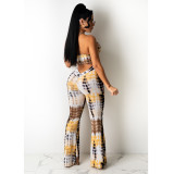 EVE Sexy Print Sleeveless Top And Pants Two Piece Sets GDYF-6985