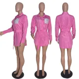 EVE Casual Long Sleeve Sashes Shirt GCNF-0008