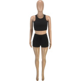 EVE Solid Tank Top And Shorts Sports 2 Piece Sets MEI-9230