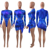 EVE Sexy Mesh Bodysuit+Mini Skirt 2 Piece Sets NIK-279