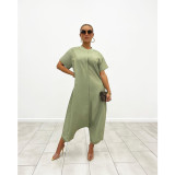 EVE Casual Fashion Solid Color Loose Short Sleeve Jumpsuit GDYF-6945