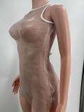 EVE Sexy Fishnet Perspective Sleeveless Mini Club Dress XMEF-1172