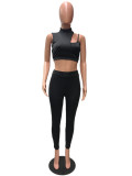 EVE Solid Tank Top And Pants Two Piece Sets QZX-6244