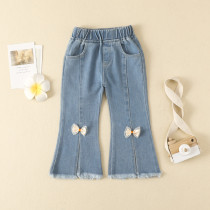 EVE Kids Girl Denim Bow-knot Flared Jeans Pants YKTZ-2218