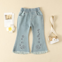 EVE Kids Girl Denim Embroidery Flared Jeans Pants YKTZ-2218-1