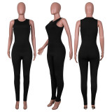 EVE Solid Sleeveless O Neck Tight Jumpsuit MA-Y476