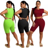 EVE Solid Sexy Two Piece Shorts Set YD-8567
