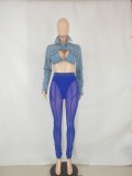 EVE Sexy Mesh See Through Tight Pants (Without Top) FENF-218
