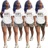 EVE Casual Printed T Shirt And Shorts Two Piece Sets XYKF-9306