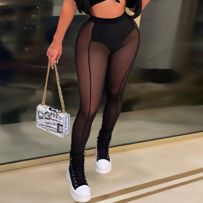 EVE Sexy Mesh See Through Tight Pants YS-S808