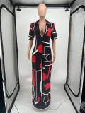 EVE Plus Size Casual Printed Jumpsuit HYF-5053